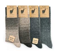 GoWith 4 Paar Alpaka Socken, Wollsocken für Damen und Herren, Alpakawolle Outdoor Socken, Thermosocken, Warme Wintersocken für Wandern und Trekking, Weiche und Bequeme