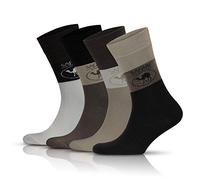 GoWith 4 Paar Herren Baumwollsocken, Crew Socken aus Baumwolle, Buntes Design, Bequeme und Atmungsaktive Alltags- und Freizeitsocken