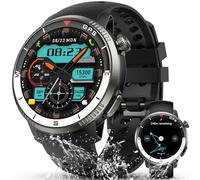 GPS Smartwatch Herren, 1,43" AMOLED Militär Fitness Tracker mit Bluetooth Anrufen, Fitnessuhr mit Herzfrequenz/Schlafmonitor/Schrittzähler, Sportuhr 5ATM Wasserdicht, 170+ Sportmodes für iOS Android