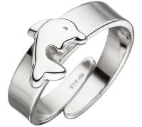 Gr. 46 - Kinder Ring Delfin 925 Sterling Silber Silberring Kinderring verstellbar