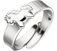 Gr. 46 - Kinder Ring Pferd Pony 925 Sterling Silber Silberring Kinderring verstellbar