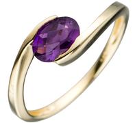 Gr. 50 - Damen Ring 333 Gold Gelbgold 1 Amethyst lila violett Goldring - Gold / 50