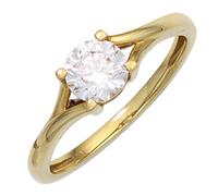 Gr. 50 - Damen Ring 333 Gold Gelbgold 1 Zirkonia Goldring - Gold / 52