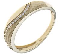 Gr. 50 - Damen Ring 333 Gold Gelbgold mattiert mit Zirkonia Goldring - Gold / 60
