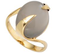 Gr. 50 - Damen Ring 585 Gold Gelbgold 1 Mondstein Goldring - Gold / 52
