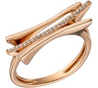 Gr. 50 - Damen Ring 585 Gold Rotgold 23 Diamanten Brillanten 0,07ct. Rotgoldring - Gold / 54