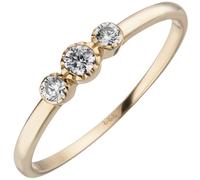 Gr. 52 - Damen Ring 333 Gold Gelbgold 3 Zirkonia Goldring - Gold / 60