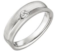 Gr. 52 - Damen Ring 950 Platin matt 1 Diamant Brillant 0,13ct. Platinring - Grau / 54