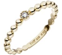 Gr. 52 - Damen Ring Kugel 585 Gold Gelbgold 1 Diamant Brillant 0,02ct. Goldring Kugelring - Gold / 54