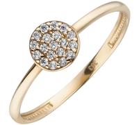 Gr. 54 - Damen Ring 333 Gold Gelbgold 19 Zirkonia Goldring - Gold / 58