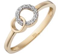 Gr. 54 - Damen Ring 333 Gold Gelbgold bicolor 13 Zirkonia Goldring - Gold / 60