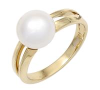 Gr. 54 - Damen Ring 585 Gold Gelbgold 1 Süßwasser Perle Goldring Perlenring - Gold / 60
