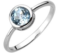 Gr. 54 - Damen Ring 925 Sterling Silber 1 Blautopas hellblau blau Silberring - Silber / 58