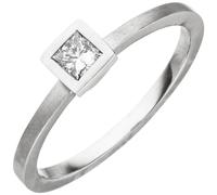 Gr. 54 - Damen Ring 950 Platin matt 1 Diamant Princess-Schliff 0,20ct