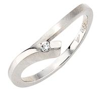 Gr. 54 - Damen Ring 950 Platin mattiert 1 Diamant Brillant 0,03ct. Platinring - Grau / 54