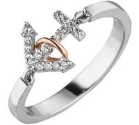 Gr. 54 - Damen Ring Anker 925 Silber 18 Zirkonia