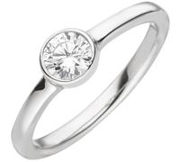 Gr. 56 - Damen Ring 925 Sterling Silber 1 Zirkonia Silberring - Silber / 58
