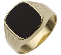 Gr. 58 - Herren Ring 585 Gold Gelbgold 1 Onyx HerrenringGold / 68