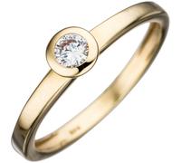 Gr. 60 - Damen Ring 333 Gold Gelbgold 1 Zirkonia Goldring - Gold / 54