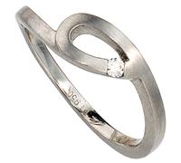 Gr. 60 - Damen Ring 950 Platin matt 1 Diamant Brillant 0,04ct. Platinring - Grau / 54