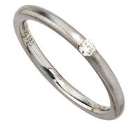 Gr. 60 - Damen Ring 950 Platin matt 1 Diamant Brillant 0,06ct. Platinring - Grau / 58