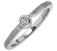 Gr. 60 - Damen Ring 950 Platin matt 1 Diamant Brillant 0,08 ct. Platinring - Grau / 58