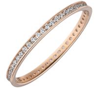 Gr. 60 - Damen Ring schmal 333 Gold Rotgold mit Zirkonia rundum Rotgoldring - Gold / 56