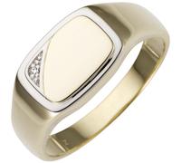 Gr. 66 - Herren Ring 585 Gold Gelbgold bicolor 1 Diamant Brillant HerrenringGold / 68