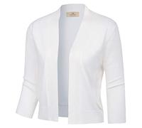 GRACE KARIN Abendkleider Shrug Cover Up für Damen Sommer Gestrickt Strickjacken Bolero Weiß L