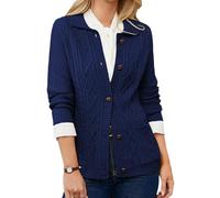 GRACE KARIN Cardigan Damen Lang Elegant Reverskragen Langarm Trachten Strickjacke Damen mit Taschen Festlich Bolero