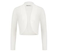 GRACE KARIN Damen Bolero Langarm Strickjacke Vorne Offen Schulterjacke Festlich Shrug Cardigan 2XL Ivory CL2963S24-01