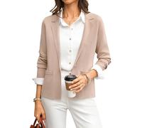 GRACE KARIN Damen Langarm Knit Blazer Knöpfen Revers V-Ausschnitt Cardigan