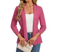 GRACE KARIN Damen Strickjacke 3/4 Ärmel Elegante Langarm Cardigan Blazer