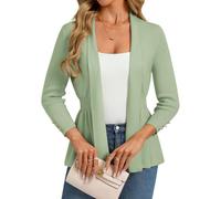 GRACE KARIN Damen Strickjacke 3/4 Ärmel Elegante Langarm Cardigan Blazer