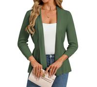 GRACE KARIN Damen Strickjacke 3/4 Ärmel Elegante Langarm Cardigan Blazer