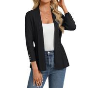 GRACE KARIN Damen Strickjacke 3/4 Ärmel Elegante Langarm Cardigan Blazer