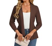 GRACE KARIN Damen Strickjacke 3/4 Ärmel Elegante Langarm Cardigan Blazer | elegante, Lässiger, Vorne Offen, 3/4 Ärmel, blazer, Leichte, schmale Passform
