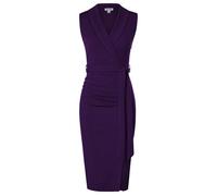 GRACE KARIN Elegante Business Cocktailkleid Midikleid Herbstkleid Abendkleider Elegant für Hochzeit Partykleid Wickelkleid 46 Blauviolett