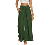 GRACE KARIN Leinenhose Damen Sommer Palazzo Fließend Strandhose