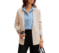 GRACE KARIN Strickjacke für Damen Eleganter Cardigan Langarm im Trachten-Look Basic Aprikose XL