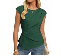 GRACE KARIN Tshirt Damen Elegante Wickelbluse Oberteile Business Work Bluse | Sommer Elegante Flügelärmeln Tops Oberteile Damenbluse mit Raffung-Design, Perfekt für Büro, Freizeit und Alltag