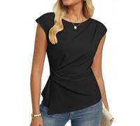 GRACE KARIN Tshirt Damen Elegante Wickelbluse Oberteile Business Work Bluse | Sommer Elegante Flügelärmeln Tops Oberteile Damenbluse mit Raffung-Design, Perfekt für Büro, Freizeit und Alltag