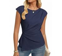 GRACE KARIN Tshirt Damen Elegante Wickelbluse Oberteile Business Work Bluse | Sommer Elegante Flügelärmeln Tops Oberteile Damenbluse mit Raffung-Design, Perfekt für Büro, Freizeit und Alltag