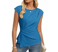 GRACE KARIN Tshirt Damen Elegante Wickelbluse Oberteile Business Work Bluse | Sommer Elegante Flügelärmeln Tops Oberteile Damenbluse mit Raffung-Design, Perfekt für Büro, Freizeit und Alltag
