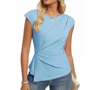 GRACE KARIN Tshirt Damen Elegante Wickelbluse Oberteile Business Work Bluse | Sommer Elegante Flügelärmeln Tops Oberteile Damenbluse mit Raffung-Design, Perfekt für Büro, Freizeit und Alltag