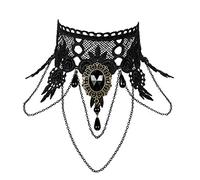 GRACEART Viktorianisch Gotisch Spitze Halsband Weiß Steampunk Getriebe (C)