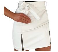 Graceyo Damen Bleistift Röcke Mini Slim Skirt Figurbetont Minirock Kunstleder Split Stretch Skinny Bleistiftröcke Lederrock Club Basic Skirt Skirts Sexy Partyrock Sommer Rock