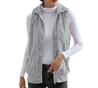 Graceyo Damen Fleeceweste Plüschweste Kunstfell Teddy Fleece Weste Outwear Herbst Winter Outdoor Warm Daunenweste Steppweste Bequem Ärmellos Cardigan Jacke Longweste Westen Tank Tops