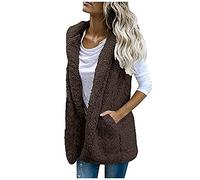 Graceyo Damen Fleeceweste Plüschweste Kunstfell Teddy Fleece Weste Outwear Herbst Winter Outdoor Warm Daunenweste Steppweste Bequem Ärmellos Cardigan Jacke Longweste Westen Tank Tops