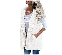 Graceyo Damen Fleeceweste Plüschweste Kunstfell Teddy Fleece Weste Outwear Herbst Winter Outdoor Warm Daunenweste Steppweste Bequem Ärmellos Cardigan Jacke Longweste Westen Tank Tops